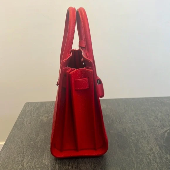 Saint Laurent/ YSL Sac de Jour nano size in Red Color - Picture 2 of 11